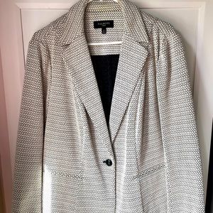 Talbots 1X black & off white blazer